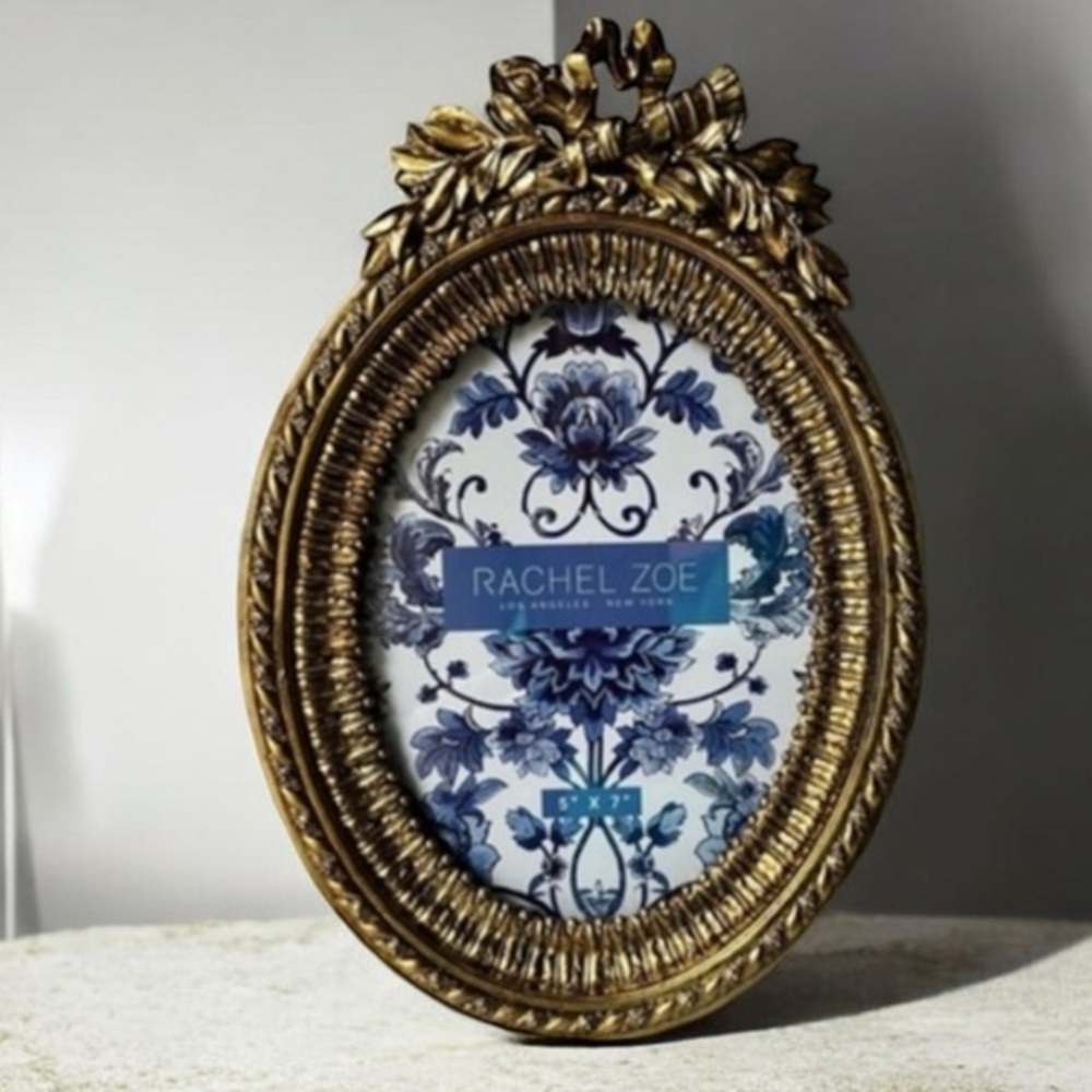Rachel Zoe Elegant Gold ornate Oval Frame antique style